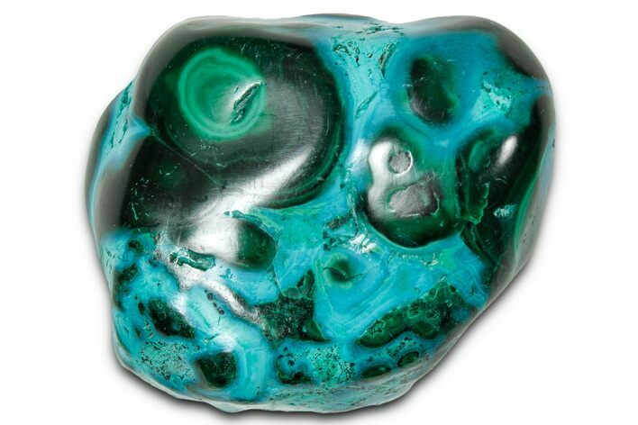 Vibrant Polished Malachite with Chrysocolla - DR Congo #336802